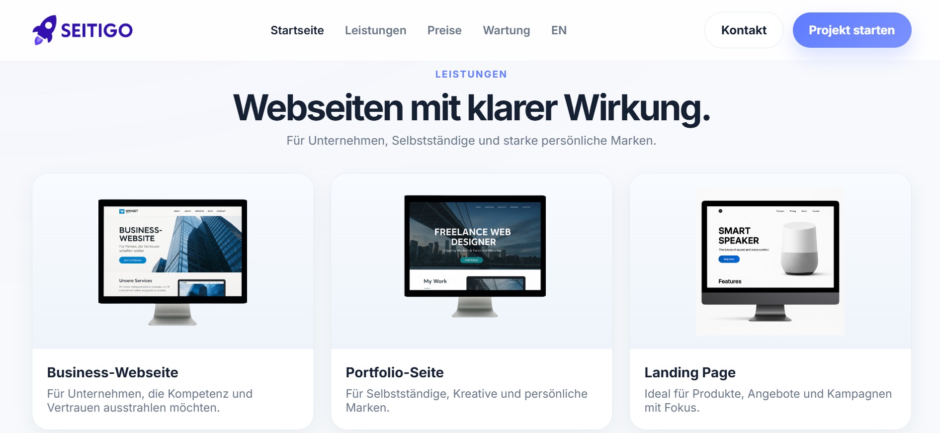 Vorschau der Seitigo Webseite